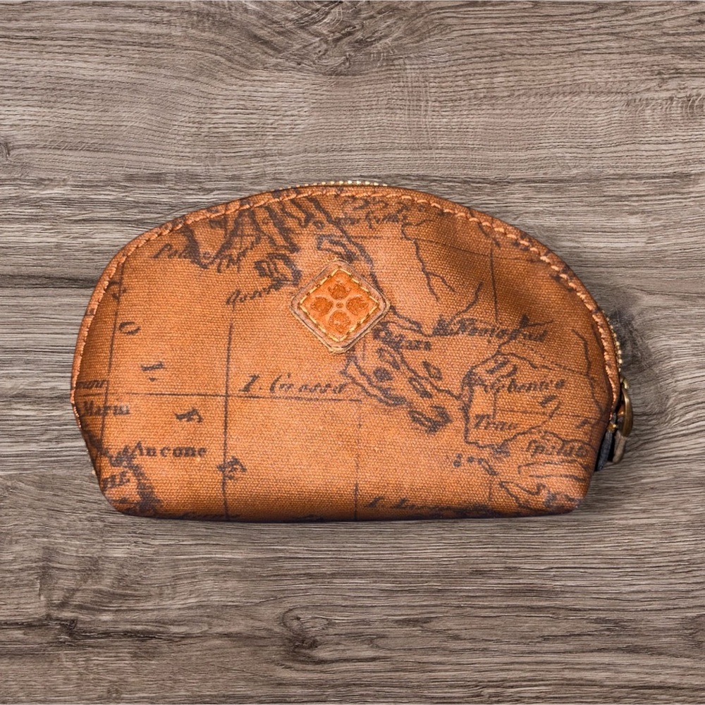 Patricia Nash Brown Map Print Coin Purse